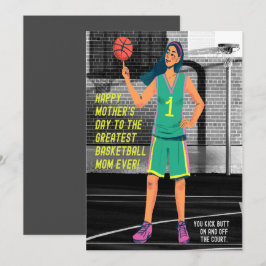 TARJETA FESTIVA MAMÁ DE BALONCESTO MÁS GRANDE DE TODOS LOS MOMENTO