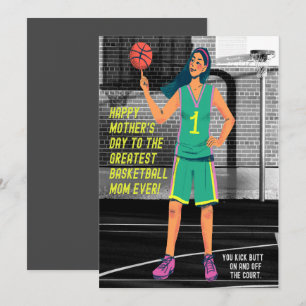 TARJETA FESTIVA MAMÁ DE BALONCESTO MÁS GRANDE DE TODOS LOS MOMENTO