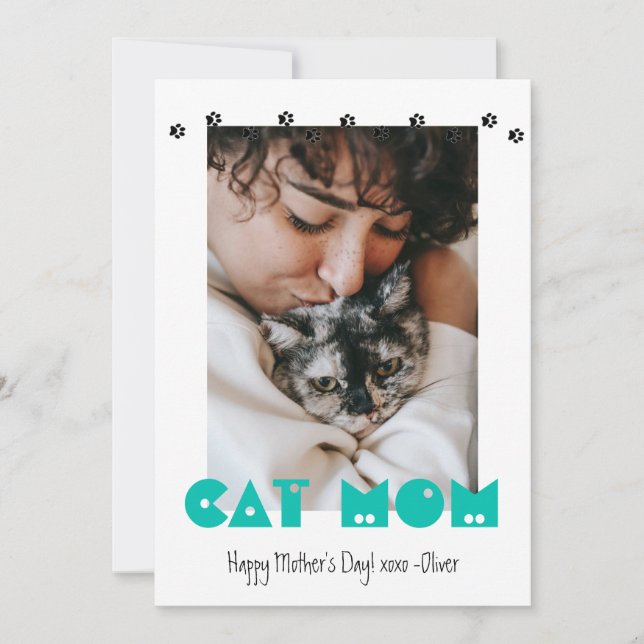 Tarjeta Festiva Mamá de gato | Impresiones de pinturas | Día de la (Anverso)