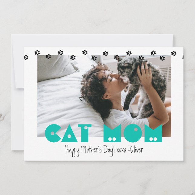 Tarjeta Festiva Mamá de gato | Impresiones de pinturas | Día de la (Anverso)