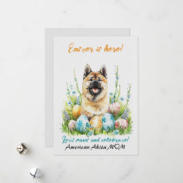 Tarjeta Festiva Mamá de perro de Pascua Akita norteamericana papá