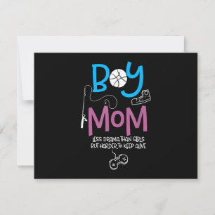 Tarjeta Festiva Mamá divertida de chicos Mamá orgullosa Feliz día