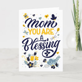 Tarjeta Festiva Mamá, eres una bendición botánica del Día de la Ma