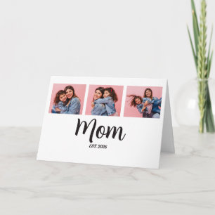 Tarjeta Festiva Mamá Estableció Guión Negro 3 Foto