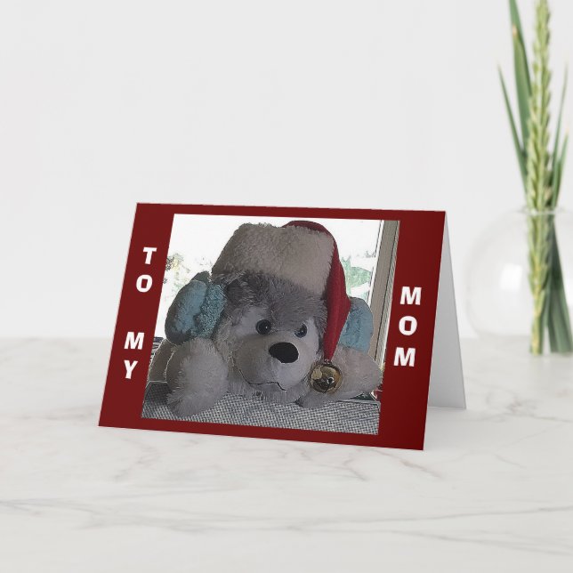TARJETA FESTIVA MAMÁ-ESTE FELIZ PUP DICE LOS DESEOS DE NAVIDADES E (Anverso)