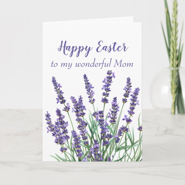 Tarjeta Festiva Mamá Feliz Pascua, Flor Jardín de primavera (Anverso)