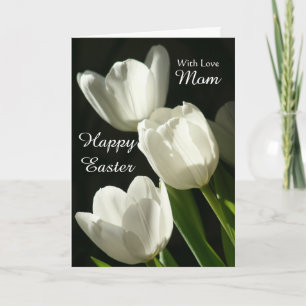 Tarjeta Festiva Mamá / Feliz Pascua - Tulipanes blancos