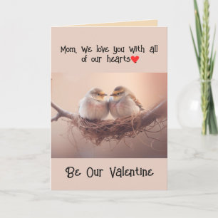 Tarjeta Festiva Mamá Madre El día de San Valentín Lovebirds Arte d