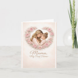 Tarjeta Festiva Mamá — Mi Primer Hogar | Floral de Madre e Hija