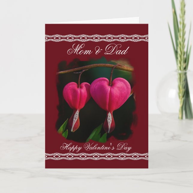 Tarjeta Festiva Mamá/papá feliz Día de San Valentín - Corazones sa (Anverso)