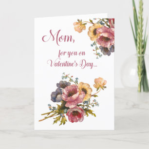 Tarjeta Festiva Mamá para usted en las flores del Victorian del el