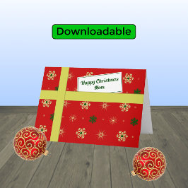 Tarjeta Festiva Mamá parcela roja navidades modernos