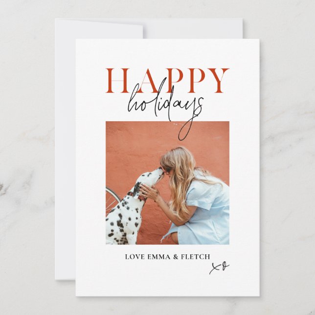 Tarjeta Festiva Mamá Perro Colorido Rojo Naranja Retro Moderno (Anverso)