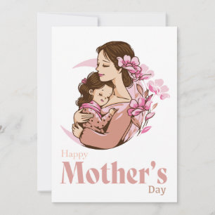 Tarjeta Festiva Mamá sosteniendo a su bebé hija Flor de Luna Día d