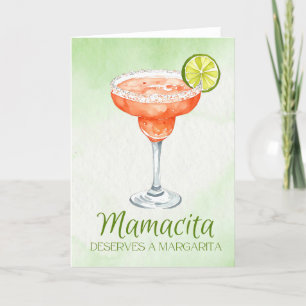 Tarjeta Festiva Mamacita Merece una Margarita Acuarela