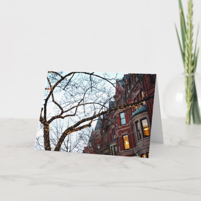 Tarjeta Festiva MAMÁES de Boston durante los días de fiesta (Anverso)