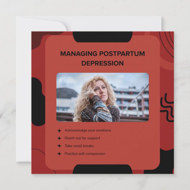 Tarjeta Festiva Managing Postpartum Depression Awareness Design (Anverso)