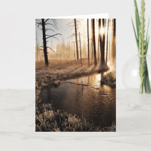 Tarjeta Festiva Mañana de Yellowstone helado