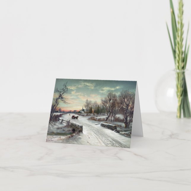 Tarjeta Festiva MAÑANA del NAVIDAD, c1885. (Anverso)