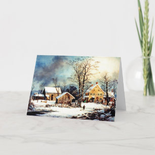 Tarjeta Festiva Mañana fría de nieve