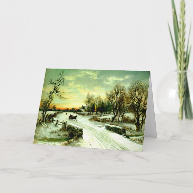 Tarjeta Festiva Mañana Navidades Snowden (Anverso)