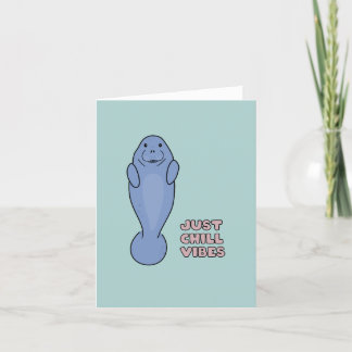 Tarjeta Festiva Manatee lindo con vibes de Chill