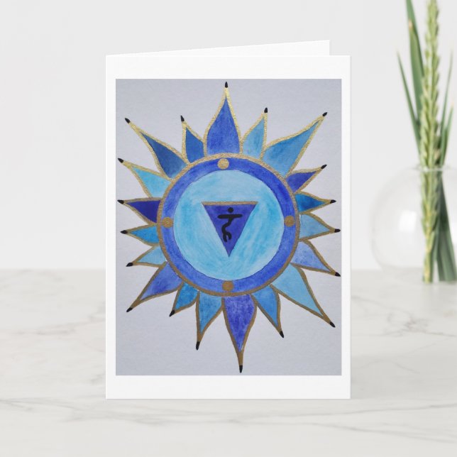 Tarjeta Festiva Mandala blau (Anverso)
