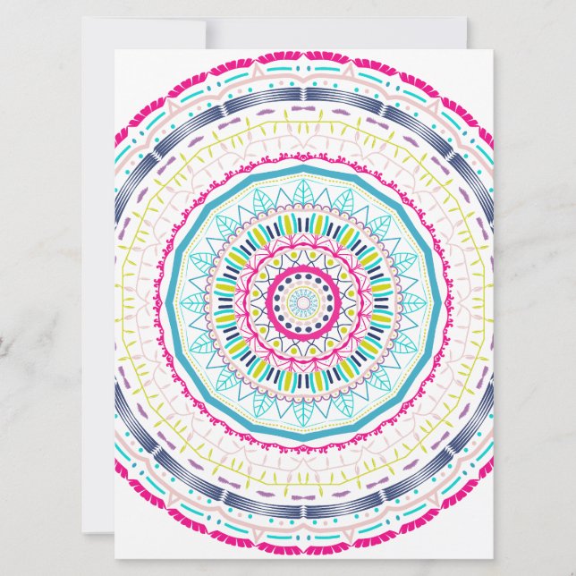Tarjeta Festiva mandala colorida (Anverso)