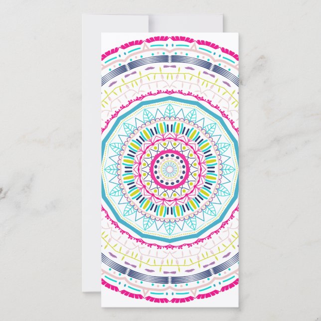 Tarjeta Festiva mandala colorida (Anverso)