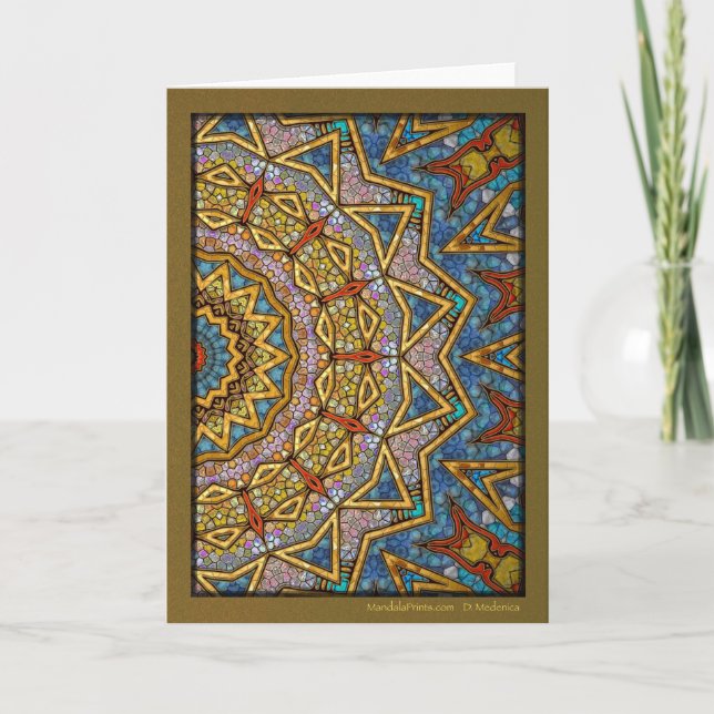 Tarjeta Festiva Mandala de la corona digital (Anverso)