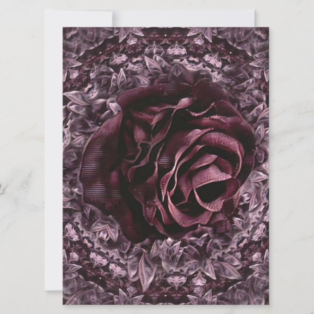 Tarjeta Festiva Mandala de rosa  (Anverso)