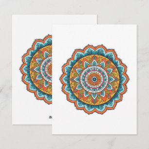 Tarjeta Festiva mandala de varios colores