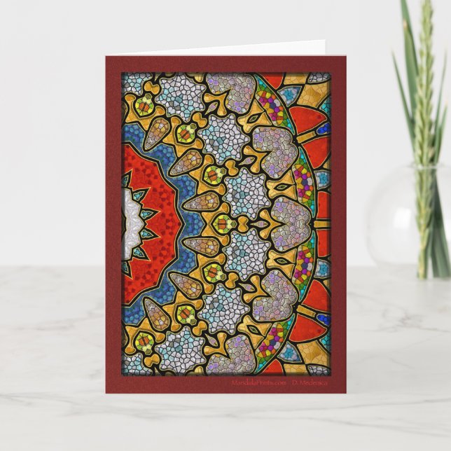 Tarjeta Festiva Mandala digital de diamantes (Anverso)