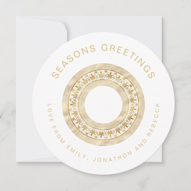 Tarjeta Festiva Mandala dorada Curva textos Nombres Navidades Circ (Anverso)
