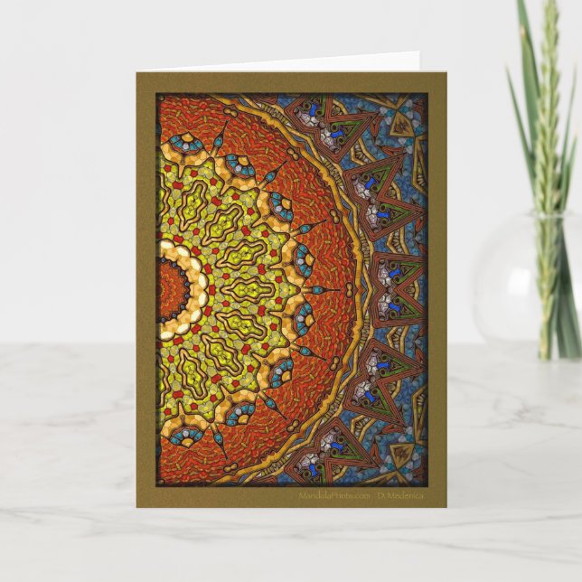 Tarjeta Festiva Mandala navideña (Anverso)