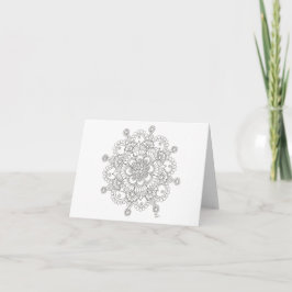 Tarjeta Festiva Mandala Notecard del copo de nieve de la primavera