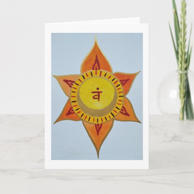 Tarjeta Festiva Mandala orange (Anverso)