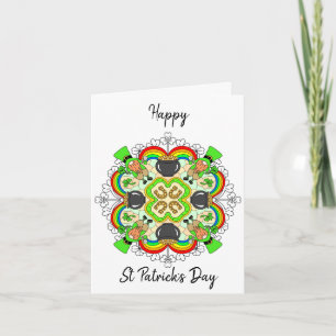 Tarjeta Festiva Mandala personalizado del día de San Patricio