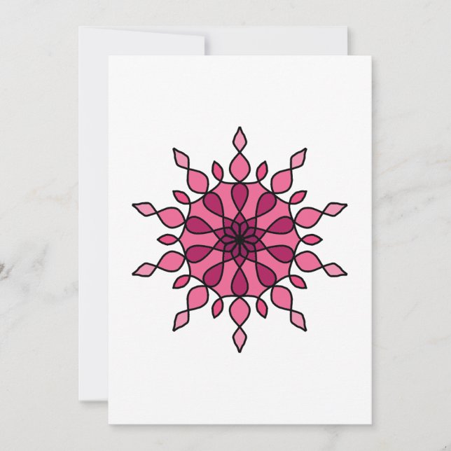 Tarjeta Festiva Mandalá Rosa (Anverso)