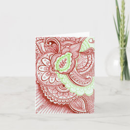 Tarjeta Festiva Mandala tradicional del indio del damasco de los