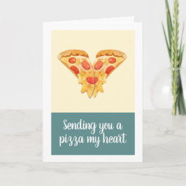 Tarjeta Festiva Mandándote una pizza mi corazón