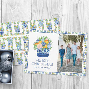 Tarjeta Festiva Mandarines de Chinoiserie en Acuarela Foto de Navi