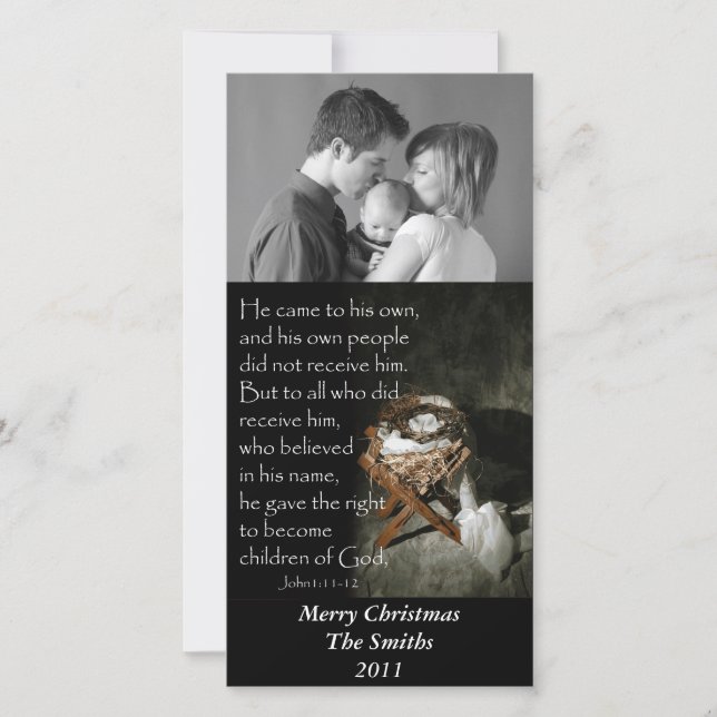 Tarjeta Festiva Manger and crown of thorns... (Anverso)