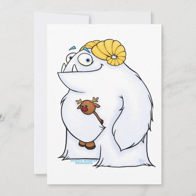 Tarjeta Festiva Manny el Yeti, carta (Anverso)