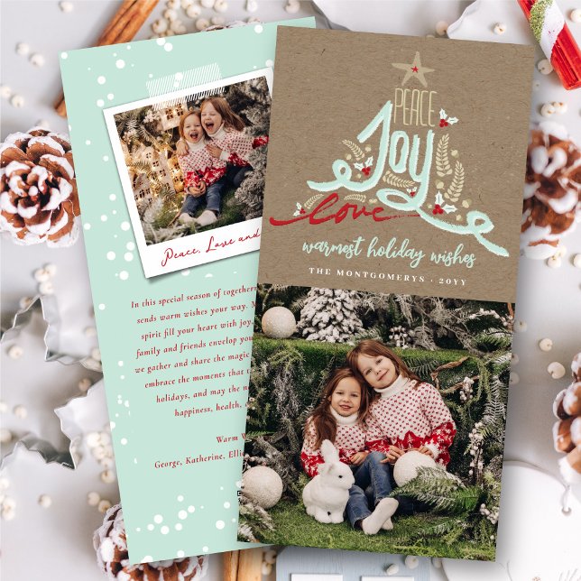 Tarjeta Festiva Mano Azul Dibujada Paz Alegría Amor Kraft Rústico  (Subido por el creador)