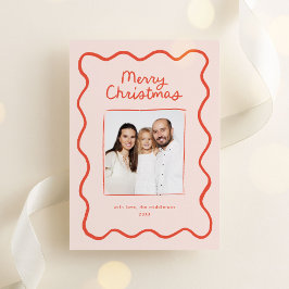 Tarjeta Festiva Mano caprichosa dibuja foto de Navidades de fronte