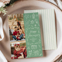 Mano caprichosa dibuja iconos Navidades verdes 2 f