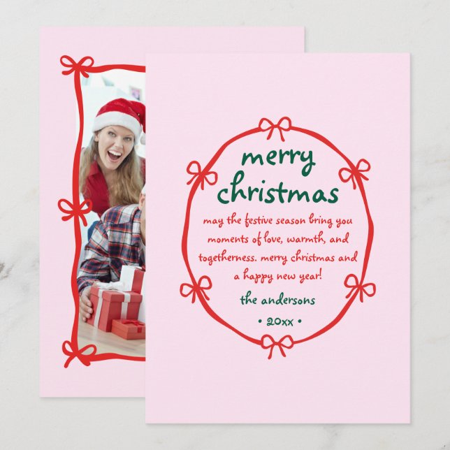 Tarjeta Festiva Mano caprichosa dibuja Navidades de cuadros extrav (Anverso / Reverso)