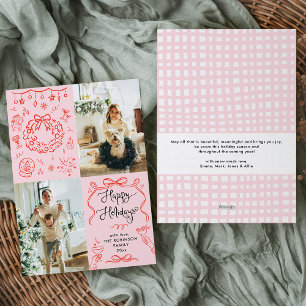 Tarjeta Festiva Mano caprichosa retro dibujando fiestas felices 2 
