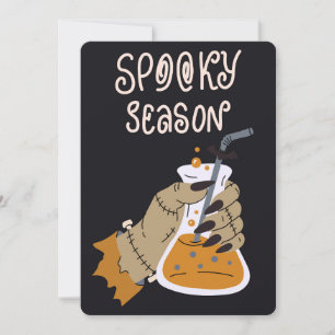 Tarjeta Festiva Mano de Frankenstein sosteniendo poción Temporada